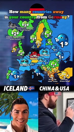 How many countries away is your country from Germany?🇩🇪#europe#geography#mapping#country#memes#usa