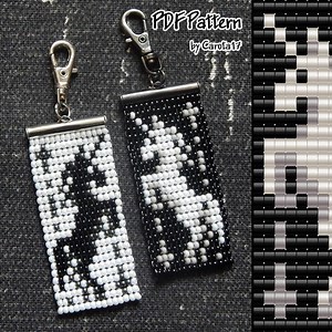 PDF Pattern Black & White Gothic Unicorn Beaded Keychain - Etsy