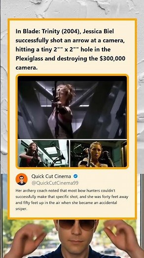 Jessica Biel Accidentally Destroyed a 300000 Camera with an Arrow in Blade Trinity 2004