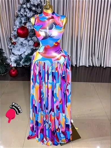 #PULKRITU Elegant Women's Tie-Dye Print Mesh A-Line Long Prom Dress, Spring Romantic Date Party Outfit Gown, Cocktail Night Out Vacation Maxi Dresses,Sexy Lady Big Swing Sheer Skirt#viral_video