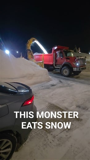 MONSTER SNOW MACHINE EATS SNOW ALL DAY & NIGHT #monster #machine #newfoundland #fpv #outdoorwork