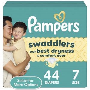 Pampers Swaddlers Baby Diapers Size 7, 44 Count (Select for More Options)