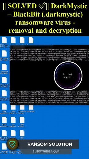 DarkMystic – BlackBit (.darkmystic) ransomware virus #shorts #decrypt #BlackBit