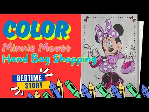 Coloring Minnie Mouse’s Handbag Shopping Adventure | Disney Storytime Fashion Fun for Kids #disney