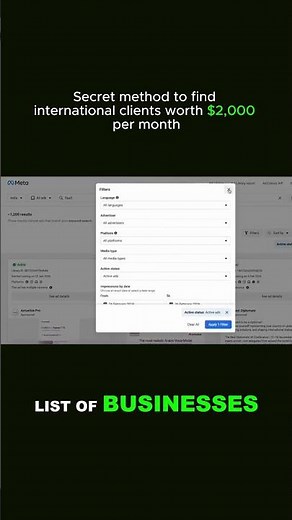 How to find international clients paying $2k/month using Meta Ads Library