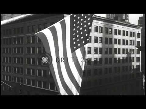 Major General Gavin leads 82nd Air Borne troops during a victory parade in New Yo...HD Stock Footage