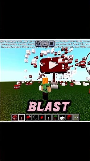 Making YouTube logo with 2000 TNT in Minecraft 📈 #minecraft #foryou #minecraftmob #minecraftonly