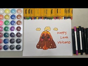 How to Draw a Cute and Simple Volcano
