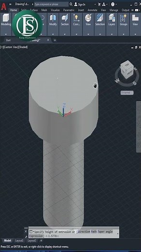 AutoCAD 3D, How to draw terminal screw, 3D Modeling, Autodesk, tutorial #shorts