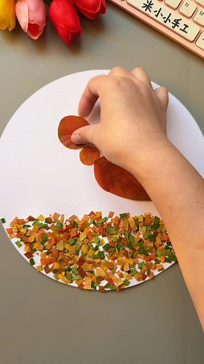 Making cute children's creative paintings "Happy Ants" from fallen leaves #Parent-Child.... | Handmade Craft