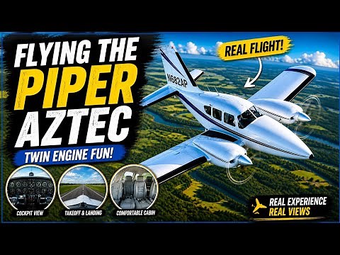 Piper Aztec Twin Engine Flight | Cockpit POV & Real Flying Experience