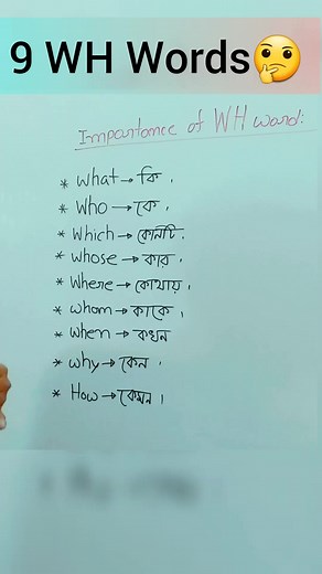 4.7K views · 196 reactions | WH Words | Question words | #English #question #Rashed | Rashed Billah | Facebook