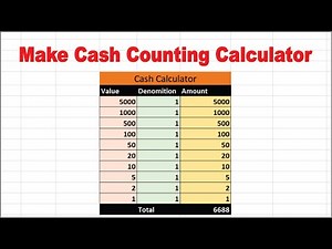 How to Make Cash Balance In MS Excel | Make Cash Counting Calculator | For Bankers and Business
