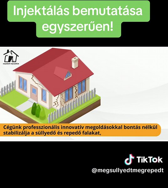 Épületsüllyedés, repedés megállítása bontás nélküli injektálási technológiával és szerkezetmegerősítéssel! 🟢 Több mint 13 év szakmai tapasztalat 🟢 Több mint 1000 stabilizált épület 🟢 15 ÉV GARANCIA 🟢 Ingyenes állapotfelmérés 🔴 Szezonális akció! 🔴 Nyugdíjas és vidéki kedvezmények! 🔴 Kombinált stabilizási technológiák! 🔴 Ipari padlók stabilizálása! Reped a ház fala? Esetleg már süllyed is? A legkorszerűbb technológiával, BONTÁS NÉLKÜL tudjuk stabilizálni az ingatlanokat. Ne várja meg amíg 