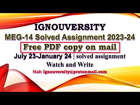 MEG 14 Solved Assignment 2023-24 | meg14 2023-24 | July-January 23-24 | Free pdf copy | MEG | IGNOU