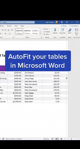 Do waste time sizing tables #tutorial #techtips #tiktokteac_240 #officetips #writingtips #word #wordtips | Mike Tholfsem
