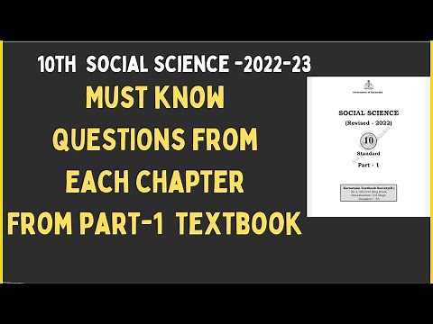 10th Social 2022-23 -Must know questions from each chapter from part-1 textbook | SSLC Karnataka