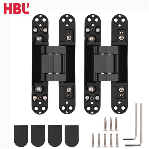 Modern Heavy Duty 3D Concealed Door Hinge Soft Close Invisible Hidden Hinge for Bedrooms Zinc Alloy Load Capacity 60kg