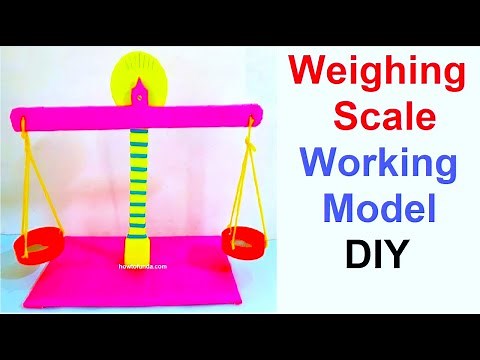 weighing scale working model 3d making cardboard | science project | balance scale | howtofunda