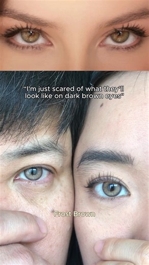 COLEYES | For Dark Brown Eyes on Instagram: "🤫I'afraid the color at first but they really Surprise me! 🤎Forst Brown 🤍Frost Grey #coleyes #coloredcontacts #lenses #new #naturalglowUp #softlenses #naturalcontacts #frost #newlaunch"