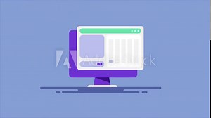 Technical SEO optimized website content and coding, increase web traffic data graph on computer screen, video animation.