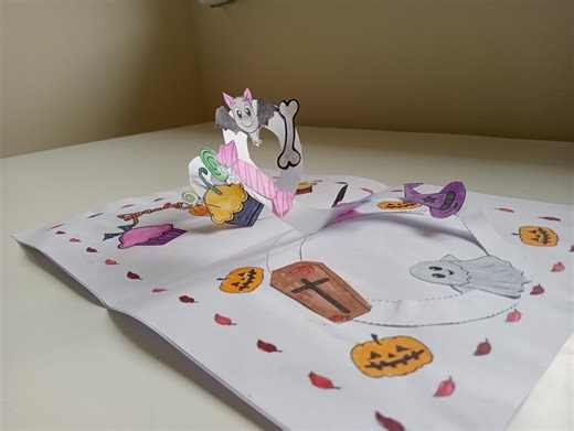 DIY Halloween Pop-up Card:printable Spiral Halloween Pop-up Card Handmade Halloween Craft for Kids|3d Halloween Pop-up Card|3d Greeting Card - Etsy