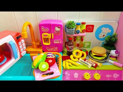 DIY Hello Kitty Kitchen ASMR Cooking Mini Food With Hello Kitty Pink Kitchen Set
