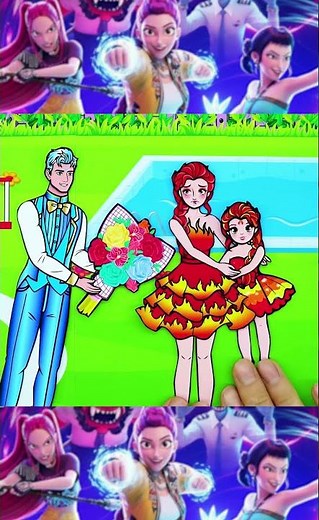 💖Paper DIY💖Fire Mom and Father Frozen Become Family #shorts