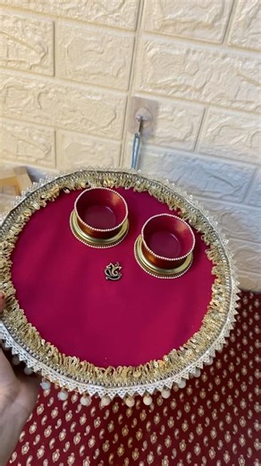 Easy Thali Decor at Home ✨ Beginner Friendly #poojathalidecoration #poojathali #thalidecoration #yt