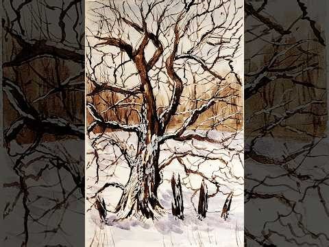 Watercolor Tutorial for Beginners | Painting a Winter Tree in Watercolor