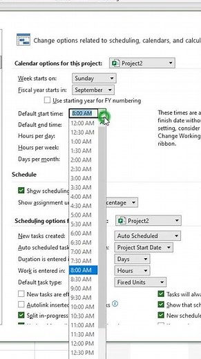 How to configure plan calendar options in MS Project Pro? #msproject #oberemokii #microsoftproject