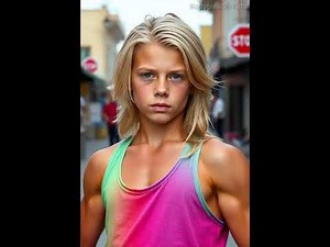 Bodybuilder kids on the streets of the city! A healthy, athletic lifestyle! Part 23