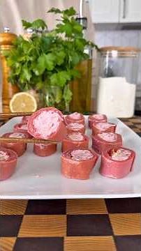 Pink Rolled Salmon Crepes! 🩷🥞