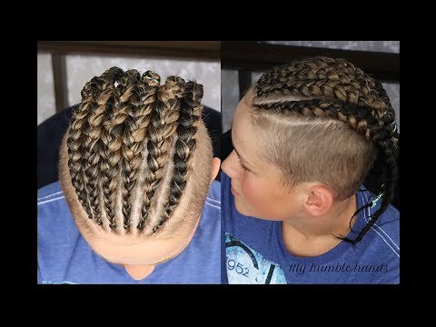 HOW TO EASY CORNROW BOYS HAIR WITH SHAVED SIDE /SHORT SOFT HAIR (TUTORIAL)