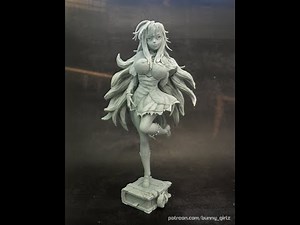 Assembly of FDM 3D printed 3D model of Anime girl