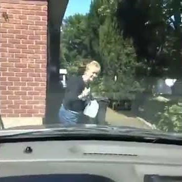 Scared grandma throws milk after car honk - VINE