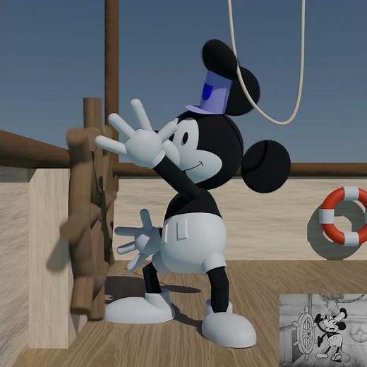 Steamboat willie in 3D (reimagined) (retake)