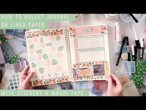 A Monthly Bullet Journal Set Up on LINED PAPER | Bujo ideas 💡