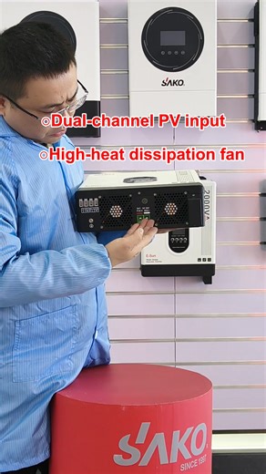 ⚡SAKO E-SUN 3KW Off Grid Solar Inverter – Stable Power, Smart Control ⚡ The E-SUN 3KW Off-Grid Solar Inverter delivers strong performance with smart protection—ideal for unstable grid areas. 🔋 Main Features: ✅ Pure Sine Wave Output – Safe for all home & commercial appliances ✅ Built-in 100A MPPT Solar Charge Controller – High efficiency solar utilization ✅ Wide PV Input Voltage Range – Flexible solar panel configuration ✅ Supports Lithium & Lead-Acid Batteries – Easy system integration ✅ Smart 