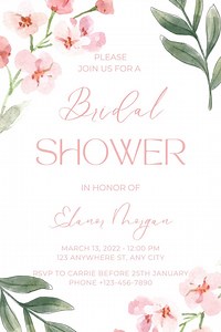 BRIDAL SHOWER INVITATION- Floral and Easy to Customize - Etsy