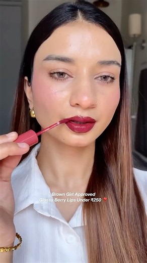Glossy berry lips for brown girl Under ₹250 insight cosmetics #lipcombo #lipgloss #lipstick #lips