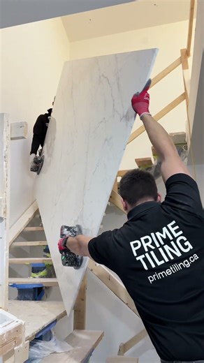 Porcelain Slab Installation With Mitered Corners