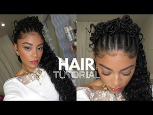 Easy Twisted Half Updo: Sleek Edges & Defined Curls | Step-by-Step Tutorial | jasmeannnn