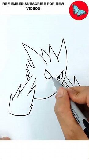 How To Draw Mega Shiny Gengar From Pokemon #pokemon #drawing