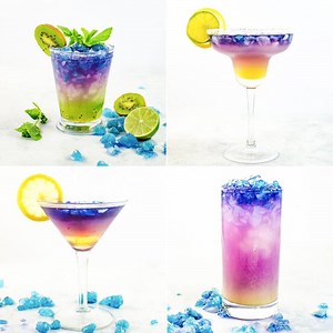 87K views · 186 reactions | Here are FOUR amazing MAGICAL COLOR CHANGING COCKTAILS (Made with COLOR CHANGING ALCOHOL (Butterfly pea infused spirits!) (One of them even glows in the dark! Can you guess which one?) https://www.theflavorbender.com/magical-color-changing-cocktails-galaxy-cocktails/ | The Flavor Bender | Facebook