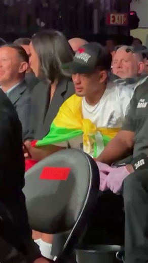 After winning arguably the UFC fight of the year, Joshua Van is right back out there watching the co-main at #UFC317 🍿 | ESPN