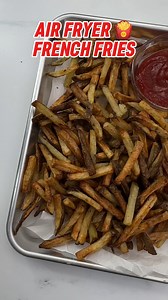 AIR FRYER FRENCH FRIES 🍟 ✨ Made in less than one hour, these 4-INGREDIENT air fryer French fries are super easy to make! Simply cut soak your potatoes, toss 'em with oil/salt/pepper, air fry and BAM 💥 You've got a basket-full of crispy fries without leaving your house. Pair them with homemade burgers, hot dogs, and sandwiches, or enjoy them on their own for a fun summertime snack! 🍟 https://www.designeatrepeat.com/air-fryer-french-fries/ #designeatrepeat #frenchfries #homemadefrenchfries #fai