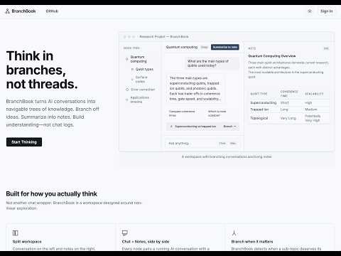 BranchBook – AI Conversations That Organize Themselves