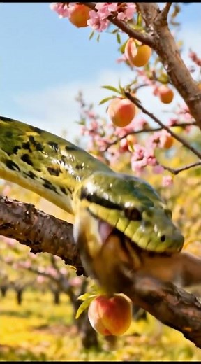 🐍 Snake Takes Down a Squirrel—Tree-Top Hunt! #wildliferescue #cute #animalrescue