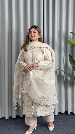 Qalamkar inspired 3pcs set Price 2500/- Sizes 36,38,40,42,44” Material: luxury cotton with embroidery work, shifli work, 3D embroidery work and a cute tassle work. Kota net dupatta with embroidery work. Length 45” Sleeves 20” Pant length 39” | Ahlaam